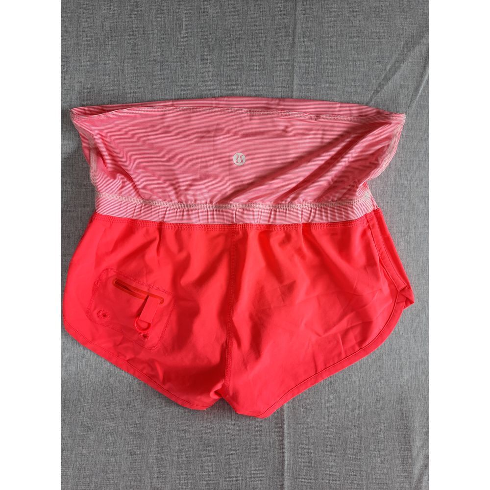 Lululemon Women's 4 Reflective Neon Orange Stretch Adjustable Performance Shorts